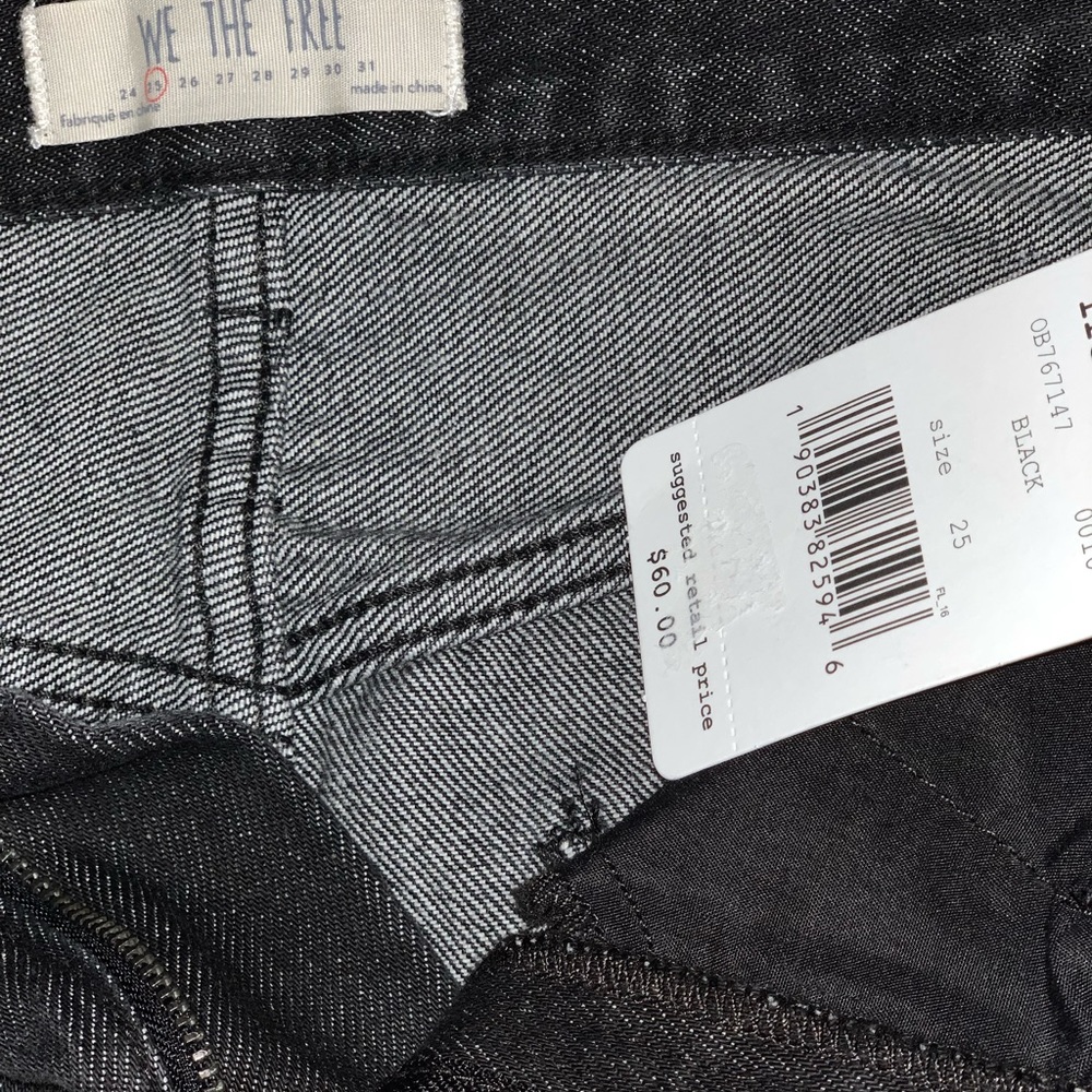 Free People Black Distressed Destroyed Denim Skirt - Picture 4 of 5
